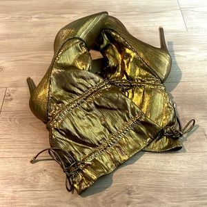 Never worn gold booties